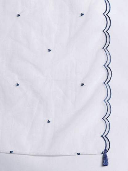 Floral Embroidered Kurta with Trousers & Dupatta