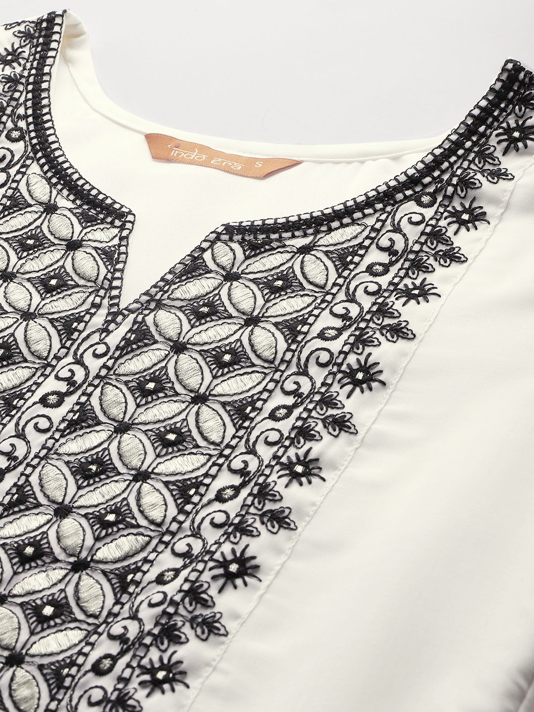 Ethnic Motifs Yoke Design Thread Work Kurta With Trousers & Dupatta