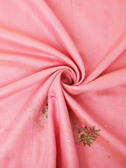 Dhiyona GR Women's Kashmira Pink Cotton Silk Saree