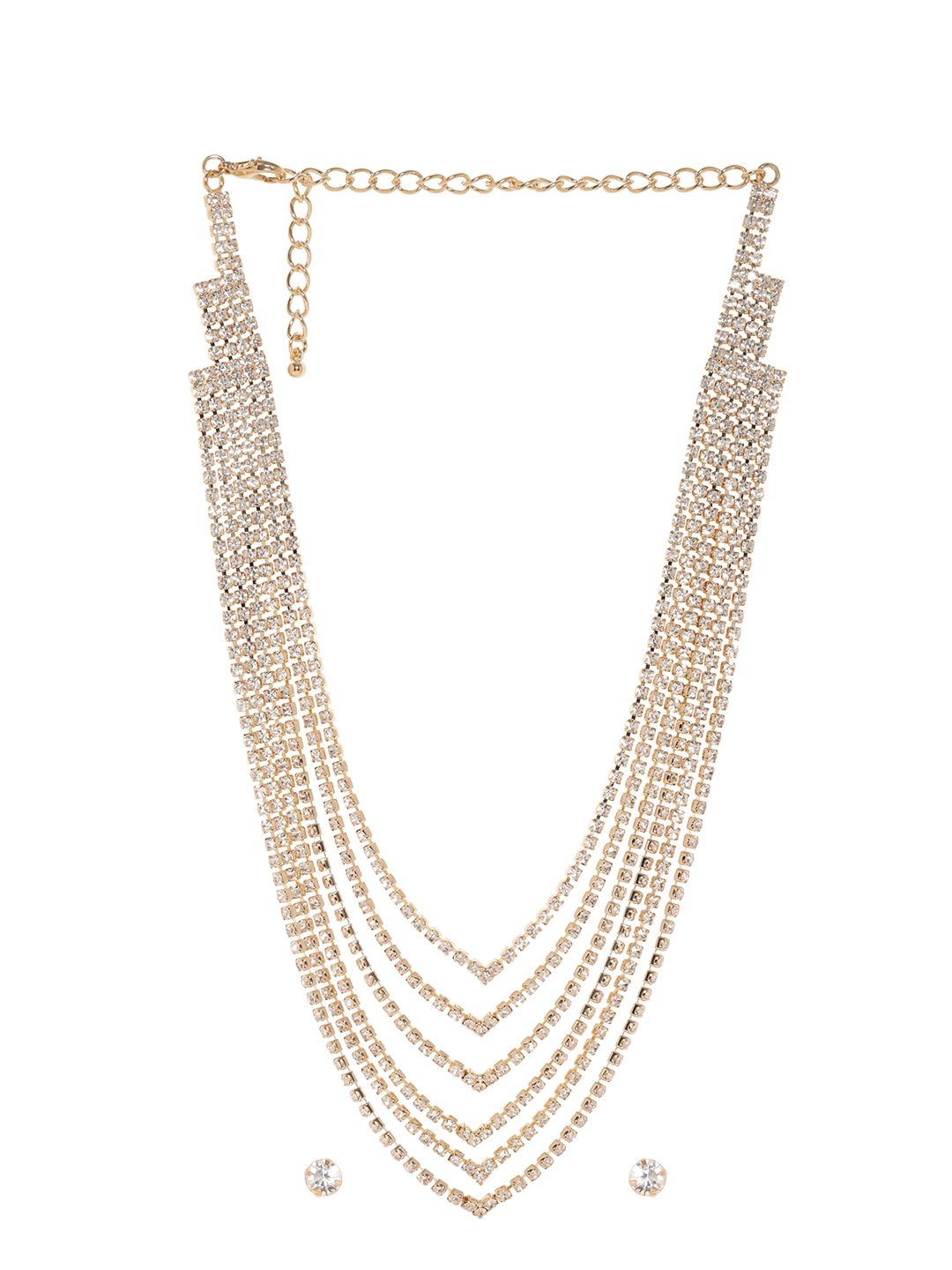Dhiyona RJ Women's Gold-Plated Zircon-studded Jewellery Set