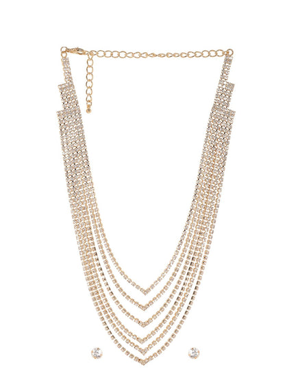 Dhiyona RJ Women's Gold-Plated Zircon-studded Jewellery Set