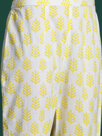 Dhiyona IE Floral Printed Pure Cotton Kurta with Trousers & Dupatta