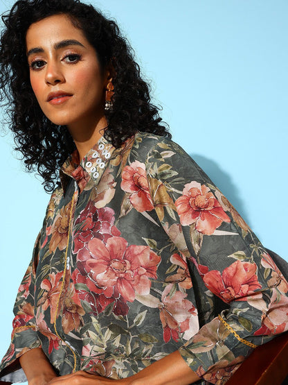 Dhiyona IE Women Floral Printed Co-Ords Set