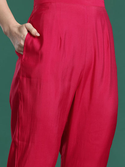 Ethnic Motifs Embroidered Zari Kurta with Trousers & With Dupatta