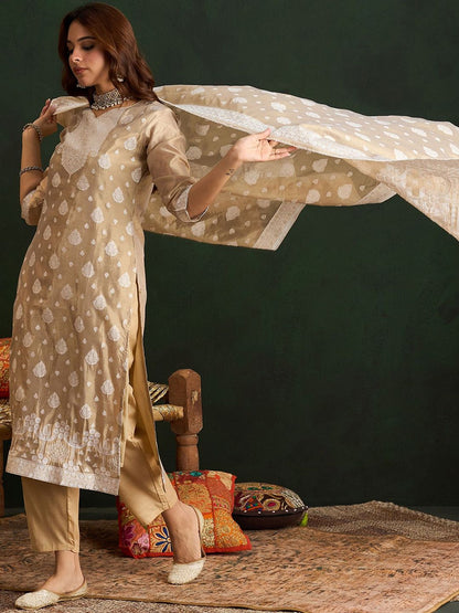 Women Regular Kurta with Trousers & With Dupatta