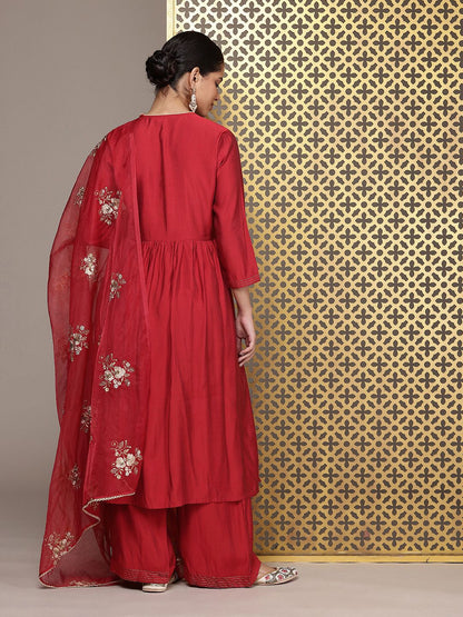 Dhiyona PD Women Yoke Design Thread Work Jashn Kurta & Palazzos With Dupatta