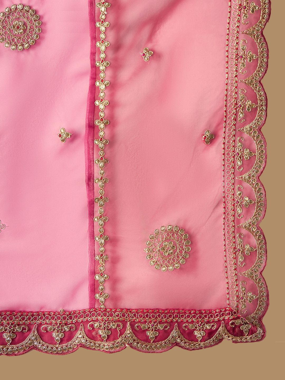 Women Floral Embroidered Regular Sequinned Kurta with Trousers & With Dupatta