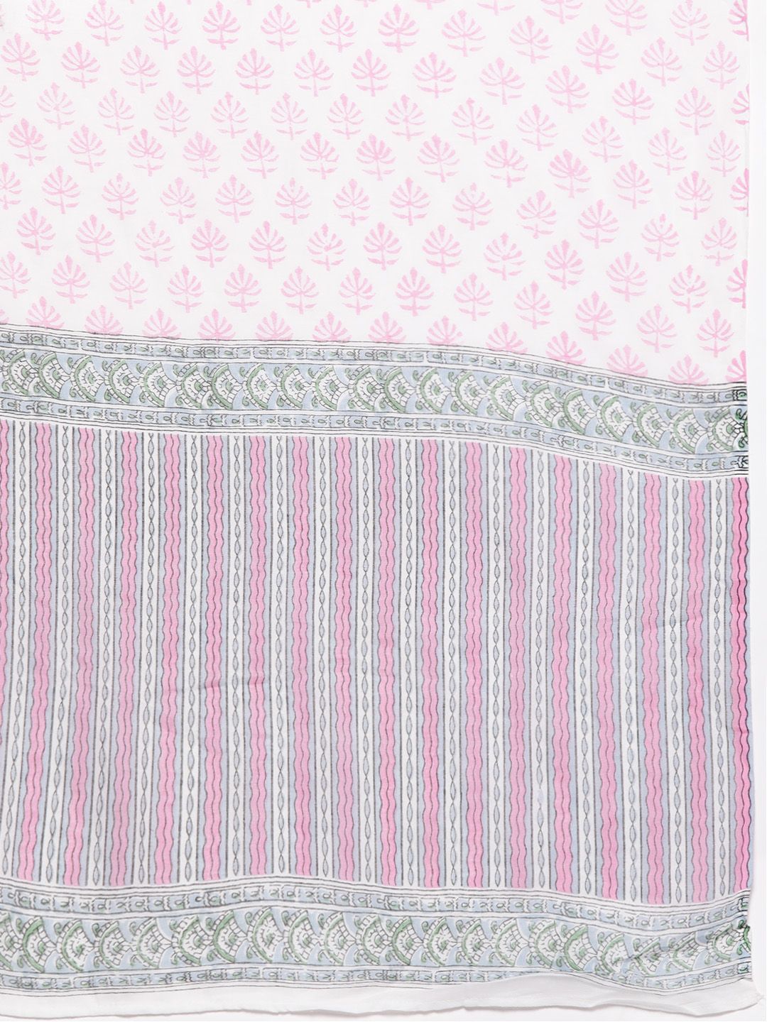 Dhiyona LB Women's Floral Printed Regular Pure Cotton Kurta with Palazzos & Dupatta