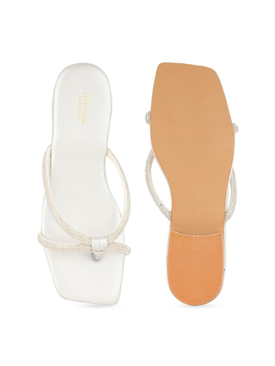 Dhiyona AK Women Embellished Square Toe Party Block Sandals