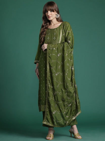 Ethnic Motifs Kurta with Trousers & Dupatta