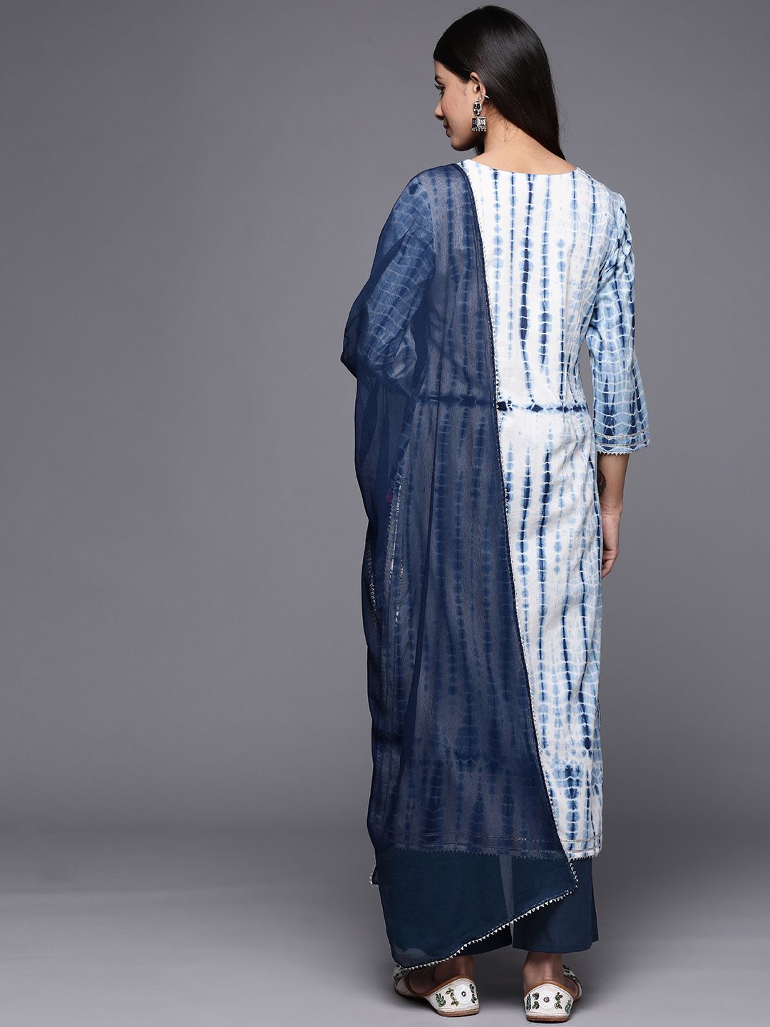 Dhiyona VA Women's Dyed Pure Cotton Kurta With Palazzos & With Dupatta