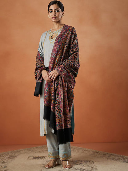 Dhiyona PA Floral Woven Design Fringed Shawl