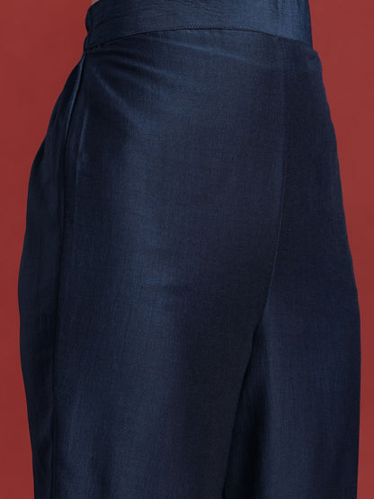 Dhiyona IE Ethnic Motifs Embroidered Gotta Patti Kurta With Trousers & Dupatta