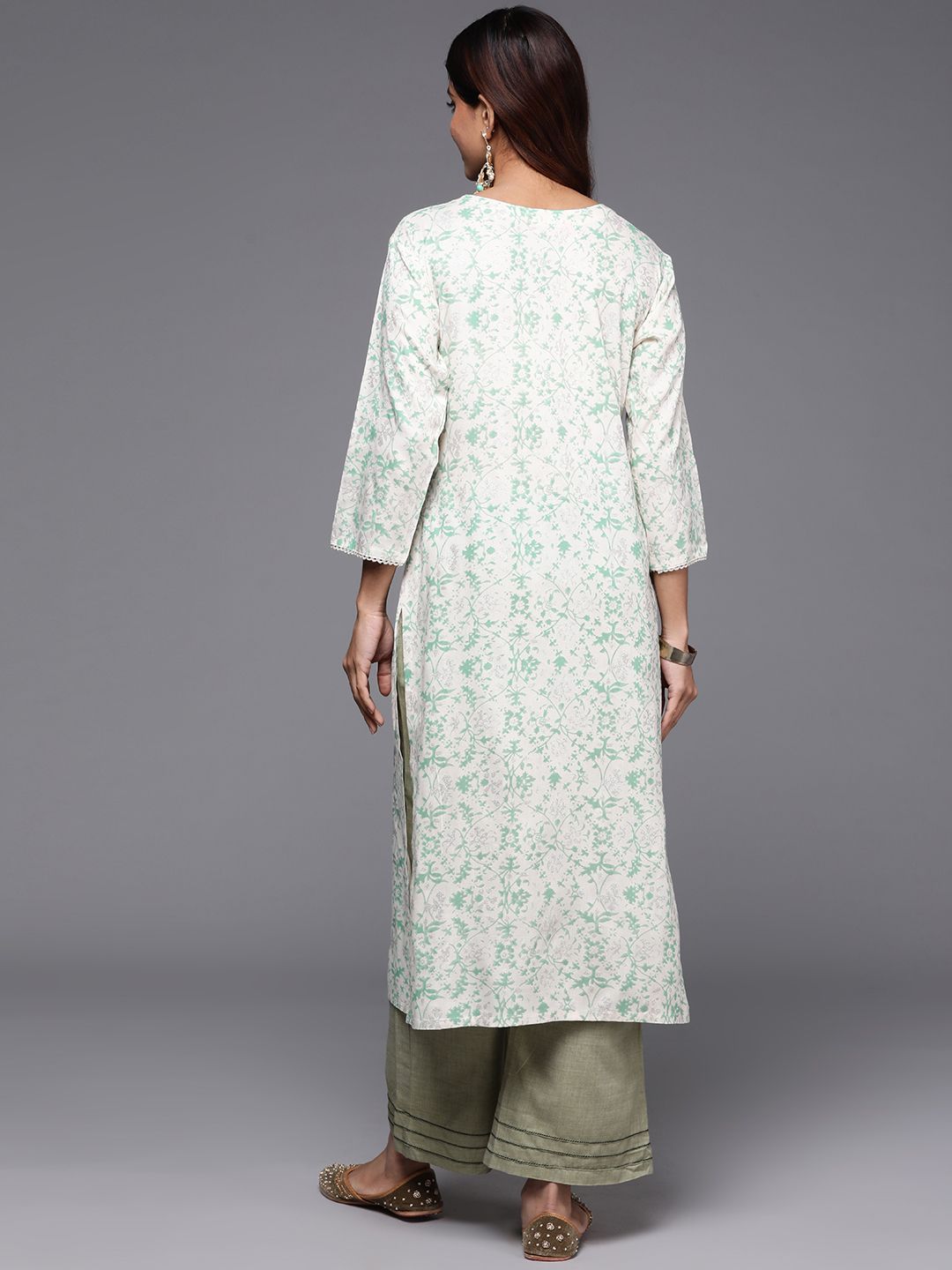 Dhiyona IE Printed Mirror Work Kurta