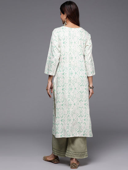 Dhiyona IE Printed Mirror Work Kurta