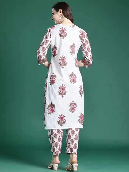 Women Ethnic Motifs Printed Regular Pure Cotton Kurta with Trousers