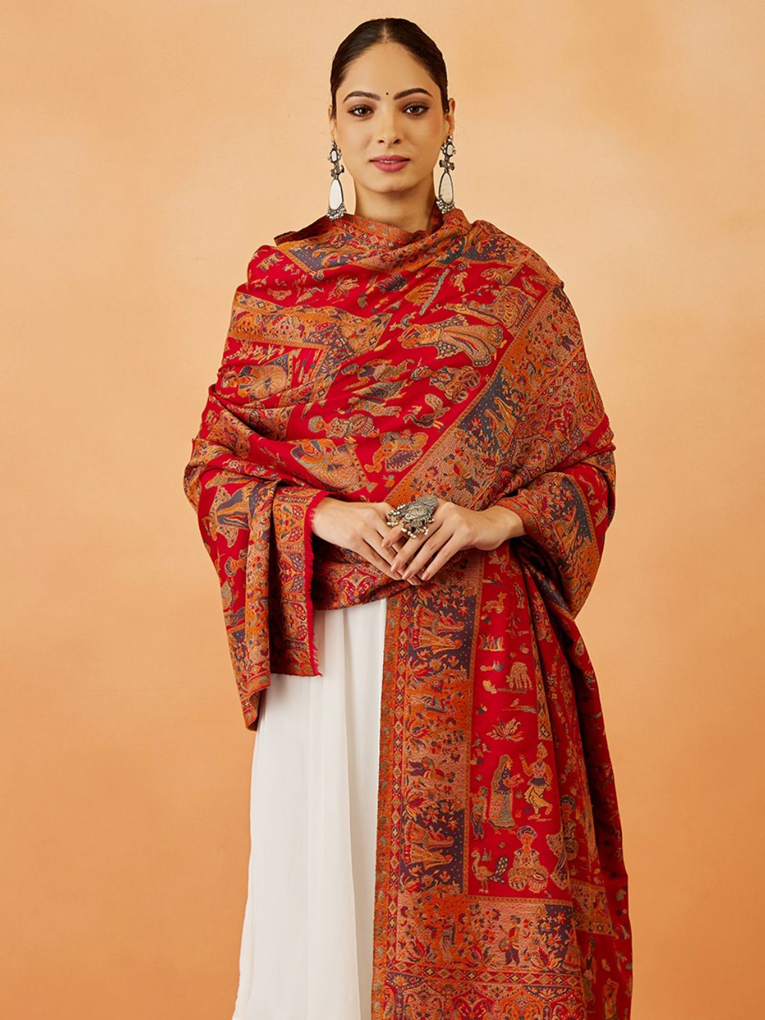Dhiyona PA Women Ethnic Motifs Woven Design Shawl