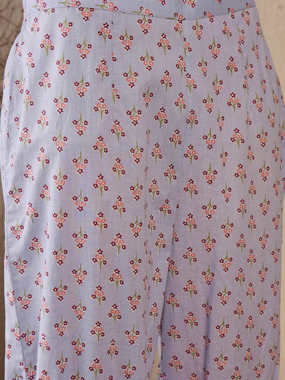 Dhiyona IE Women Floral Printed Regular Thread Work Pure Cotton Kurta with Salwar & With Dupatta