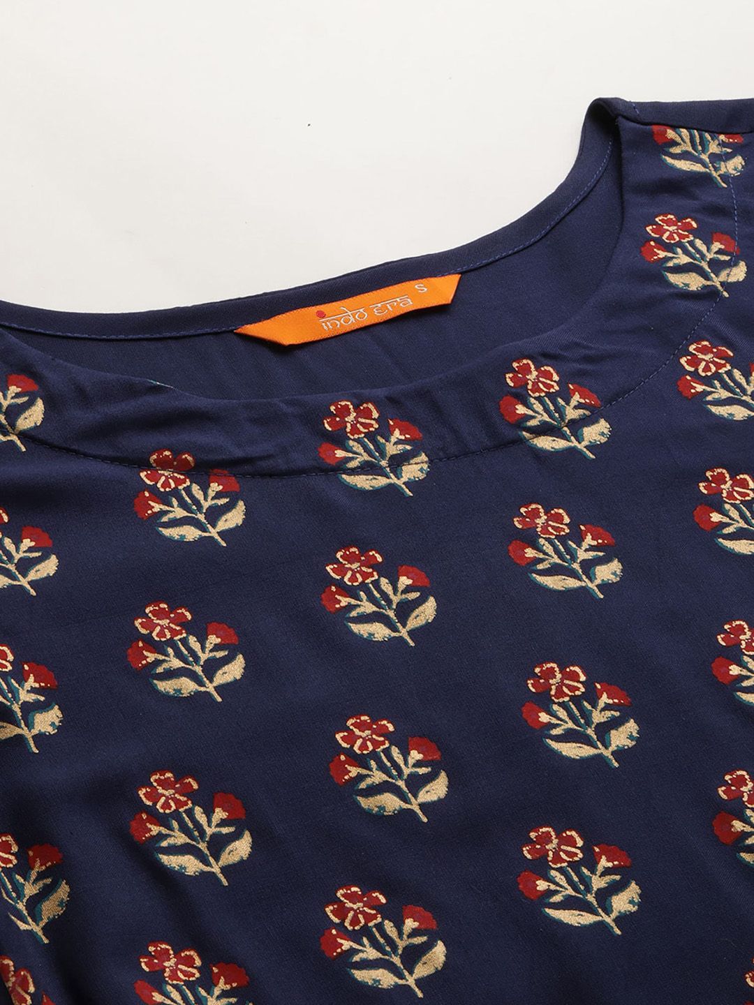 Women Navy Blue & Grey Printed Kurta with Patiala & Dupatta