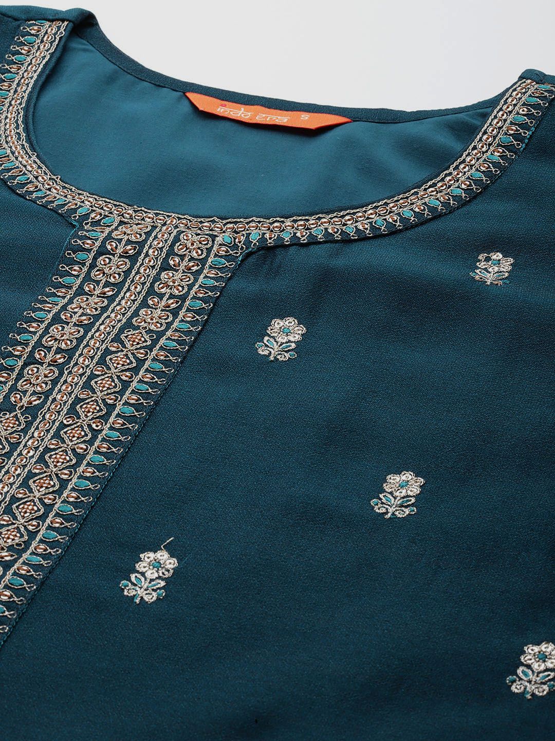 Floral Embroidered Regular Sequinned Kurta with Trousers & Dupatta
