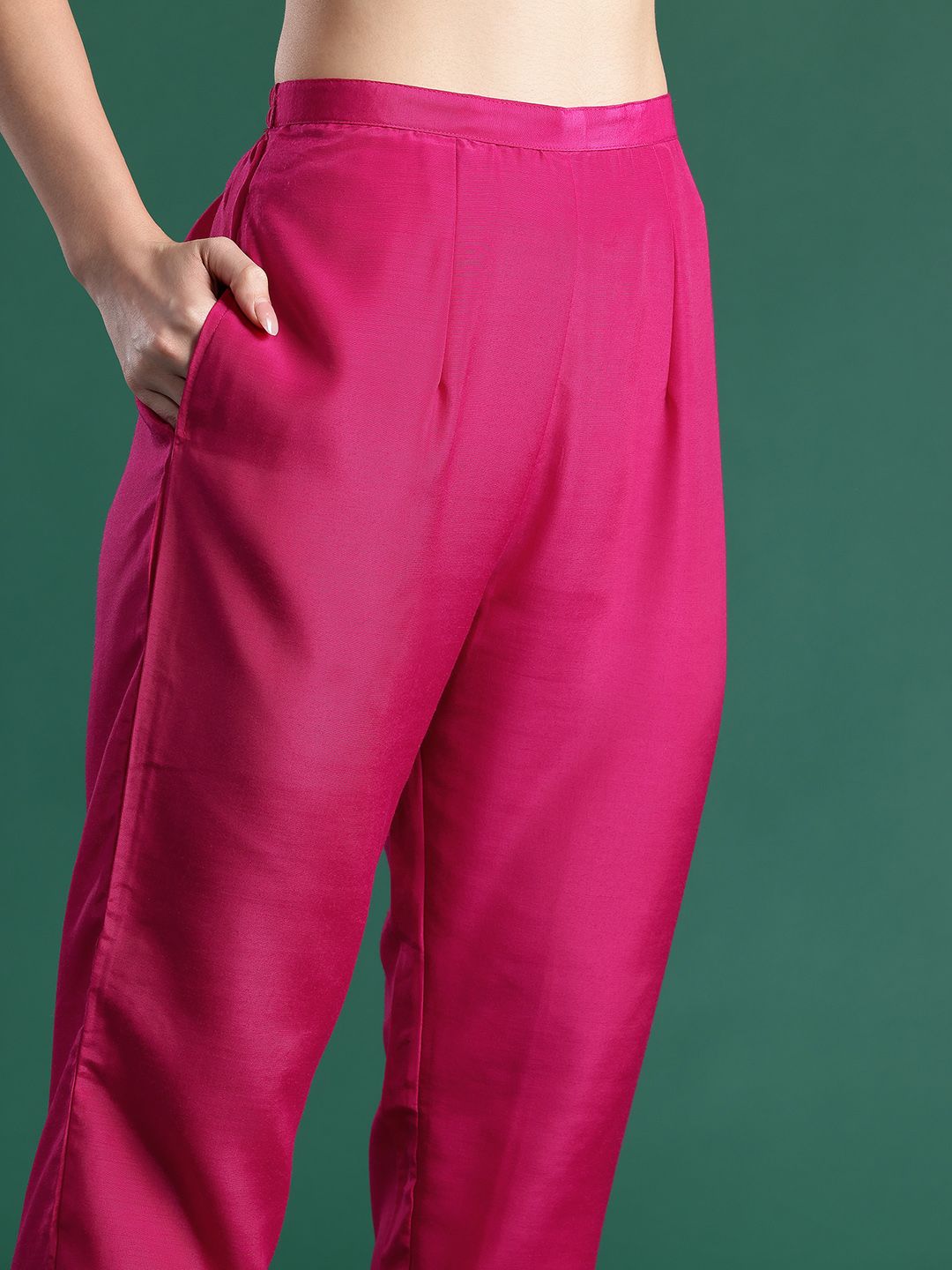 Dhiyona IE Women Ethnic Motifs Woven Design Kurta with Trousers & With Dupatta