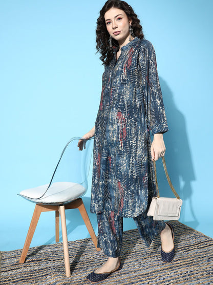 Dhiyona VA Women'sDyed Regular Kurta with Trousers