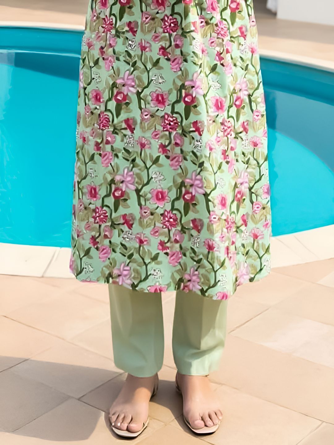 Dhiyona IE Floral Printed A-Line Tunic & Trouser Pure Cotton Co-Ord Set