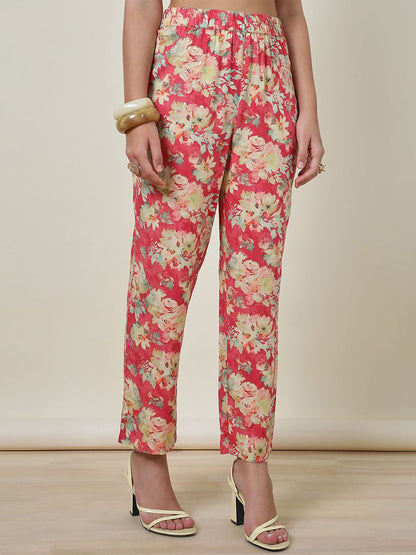 Dhiyona SO Women's Rayon Floral Print Kurta Set