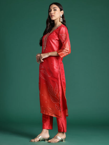 Dhiyona IE Ethnic Motifs Printed Zari Kurta with Trousers & With Dupatta