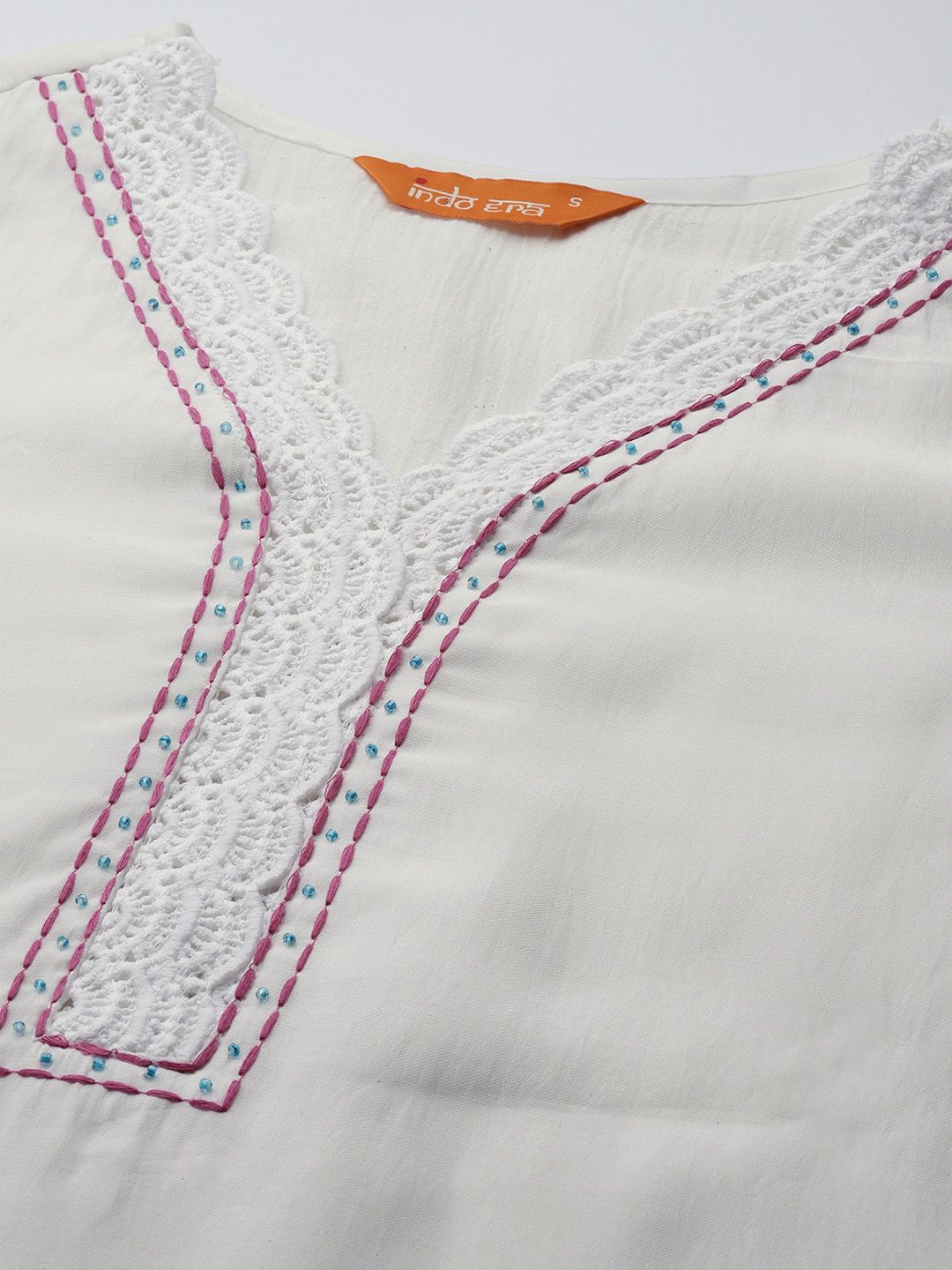 Floral Embroidered Thread Work Kurta with Trousers & With Dupatta