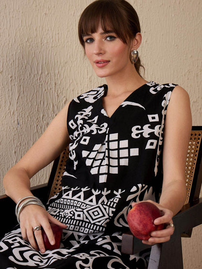 Dhiyona IE Women Printed Regular Pure Cotton Kurta with Trousers