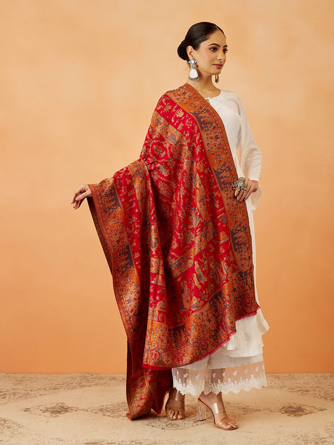 Dhiyona PA Women Ethnic Motifs Woven Design Shawl