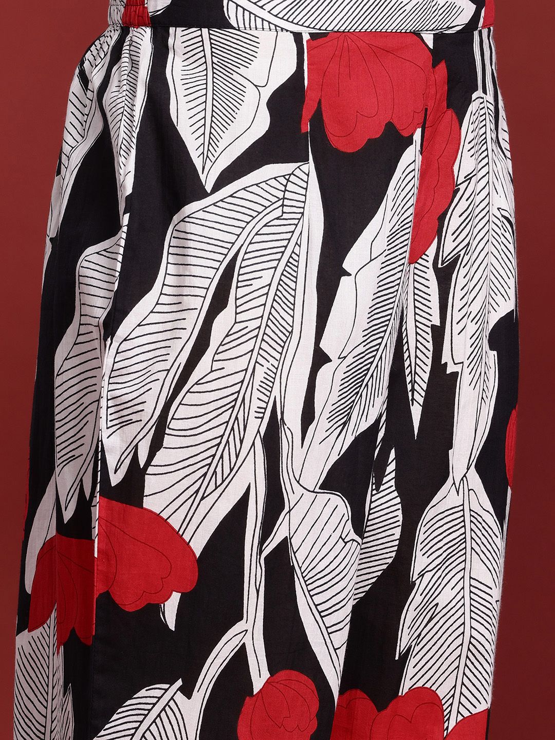Dhiyona IE Floral Printed Lace Detailed Pure Cotton Kurta with Trousers