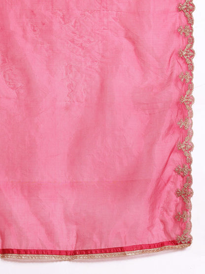 Ethnic Motifs Embroidered Kurta with Trousers & With Dupatta