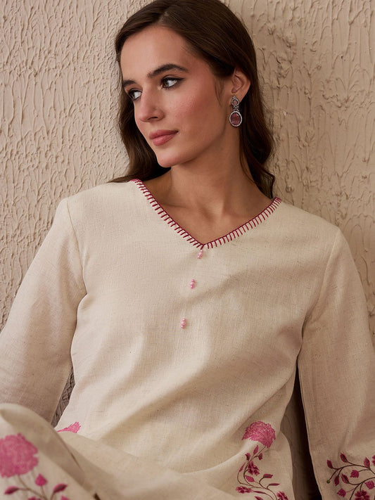 Dhiyona IE Embroidered Straight Kurta Palazzos Set