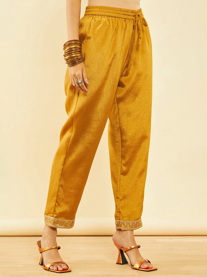 Dhiyona SO Women's Floral Embroidered Regular Sequinned Kurta With Trousers & Dupatta