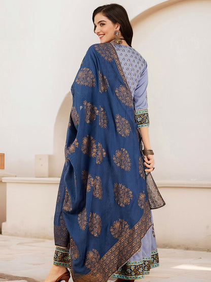 Dhiyona IS Women's Women Ethnic Motifs Print A-Line Maxi Dress