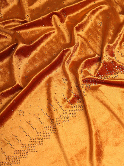 Dhiyona PA Embellished Beads and Stones Velvet Shawl