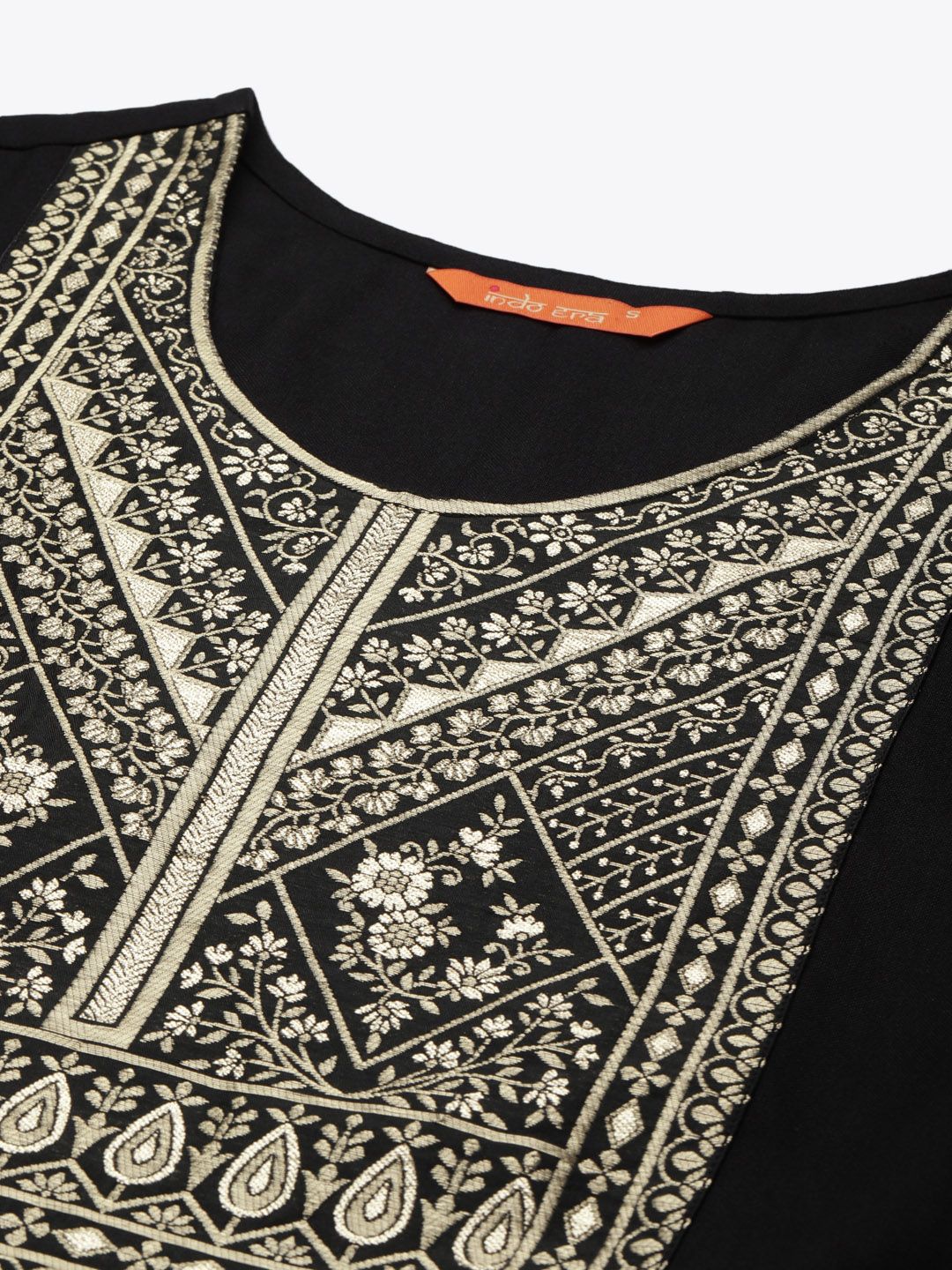 Dhiyona IE Women Black Yoke Design Regular Kurta with Palazzos & Dupatta