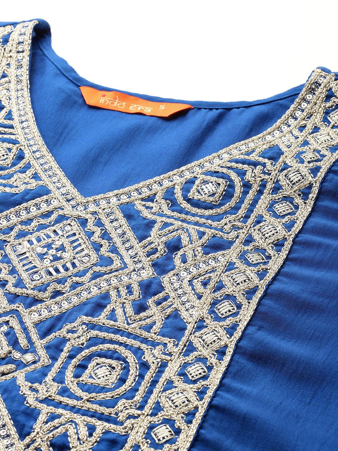 Yoke Design Zardozi Kurta With Trousers & Dupatta