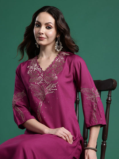 Embroidered Kurta with Trousers