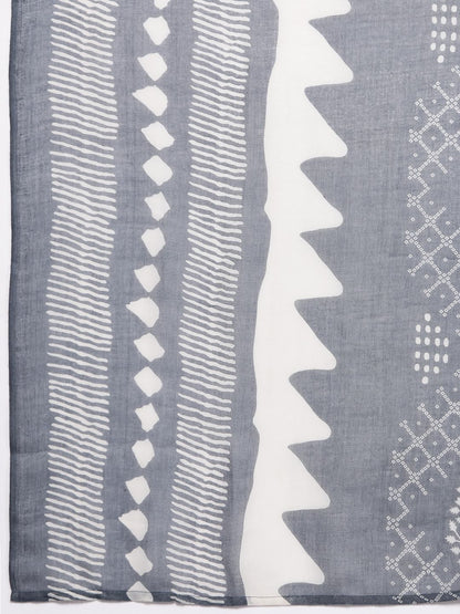 Dhiyona IE Bandhani Printed Regular Thread Work Pure Cotton Kurta With Trousers & Dupatta