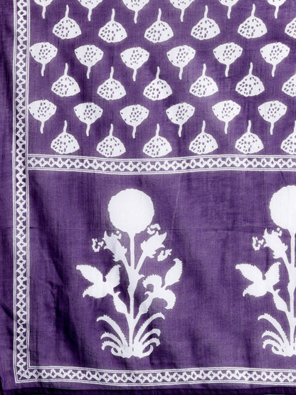 Dhiyona IE Floral Printed Mirror Work Pure Cotton Kurta with Trousers & With Dupatta
