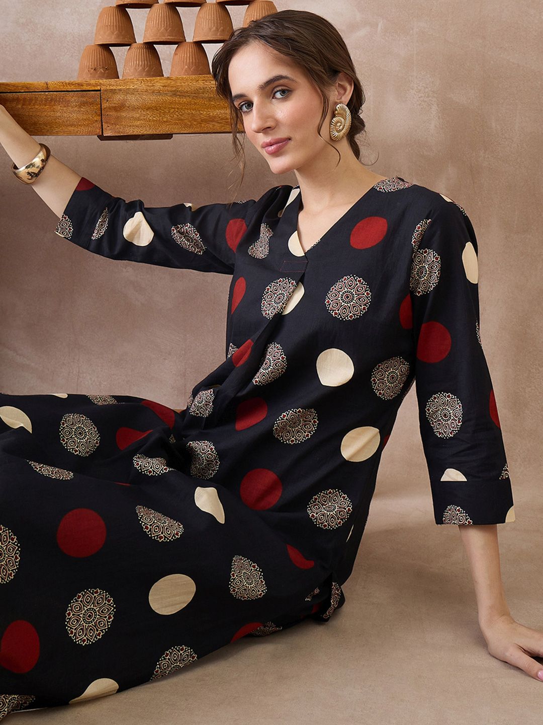 Women Printed Regular Pure Cotton Kurta with Trousers