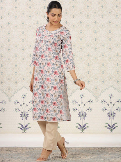 Dhiyona OD  Floral Printed Straight Kurta