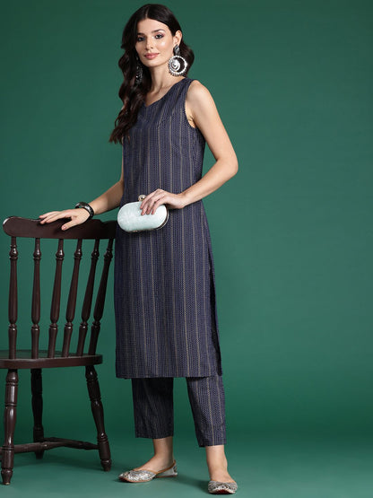 Dhiyona IE Plus Size Printed Pure Cotton Kurta with Trousers