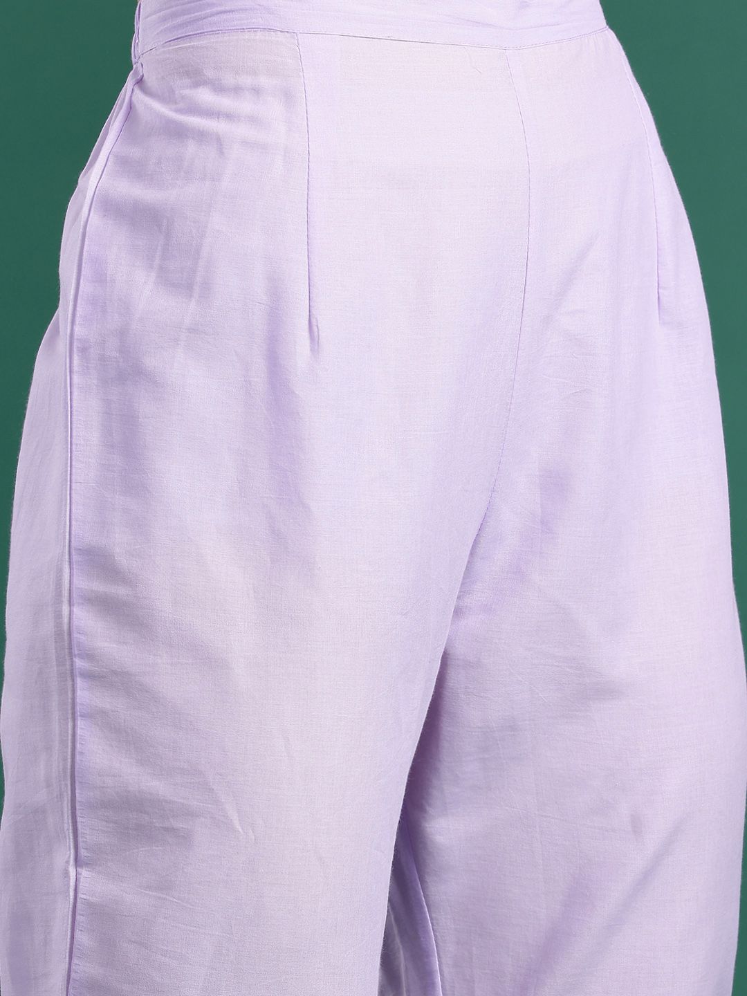 Floral Embroidered Thread Work Pure Cotton Kurta With Trousers & Dupatta