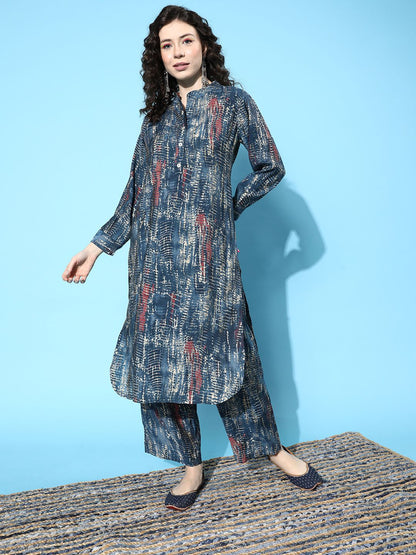 Dhiyona VA Women'sDyed Regular Kurta with Trousers