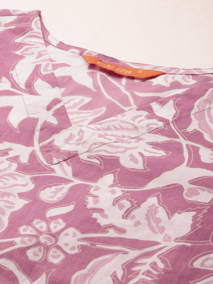 Dhiyona IE Floral Printed Pure Cotton Tunic With Trousers