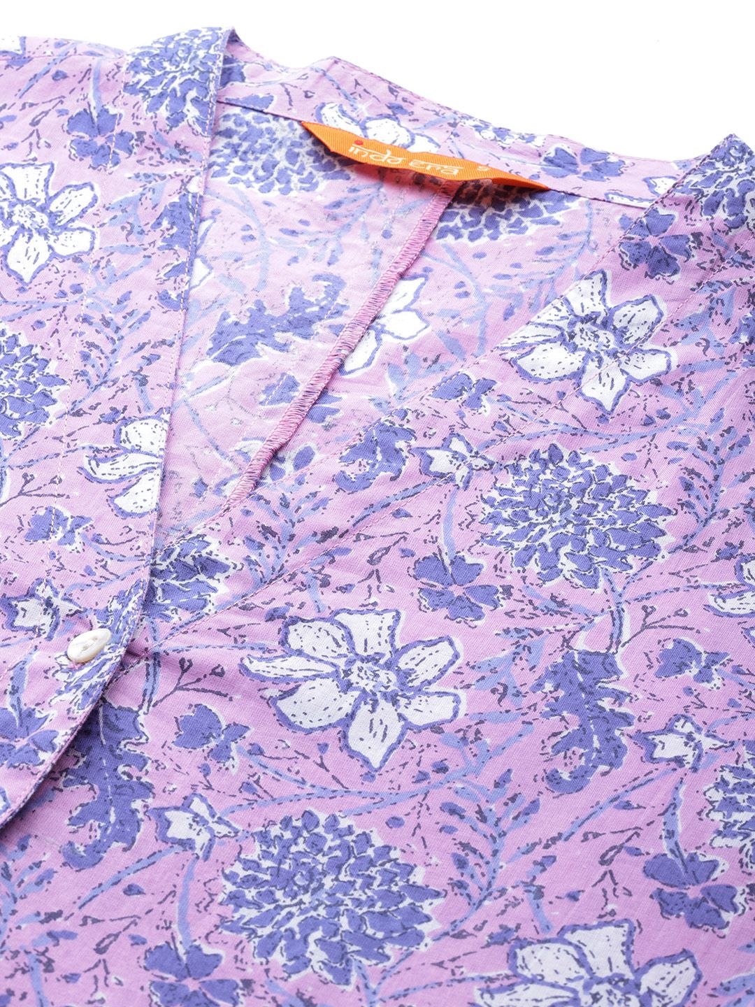 Floral Printed Regular Pure Cotton Kurta with Trousers